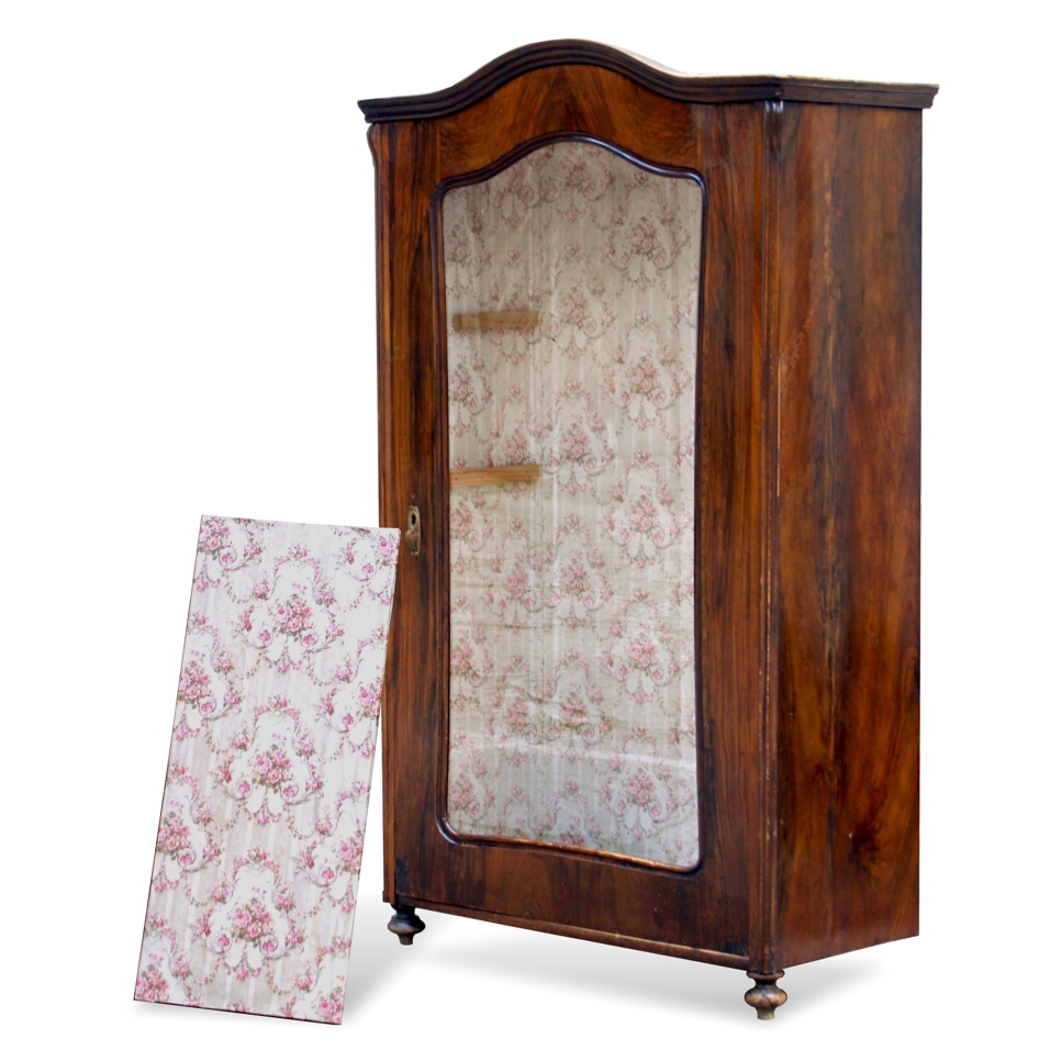 Schrank antik Biedermeier Vitrine Vollholz Geschirrschrank