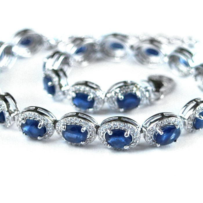 Armband Saphire Edelsteine 925 Silber