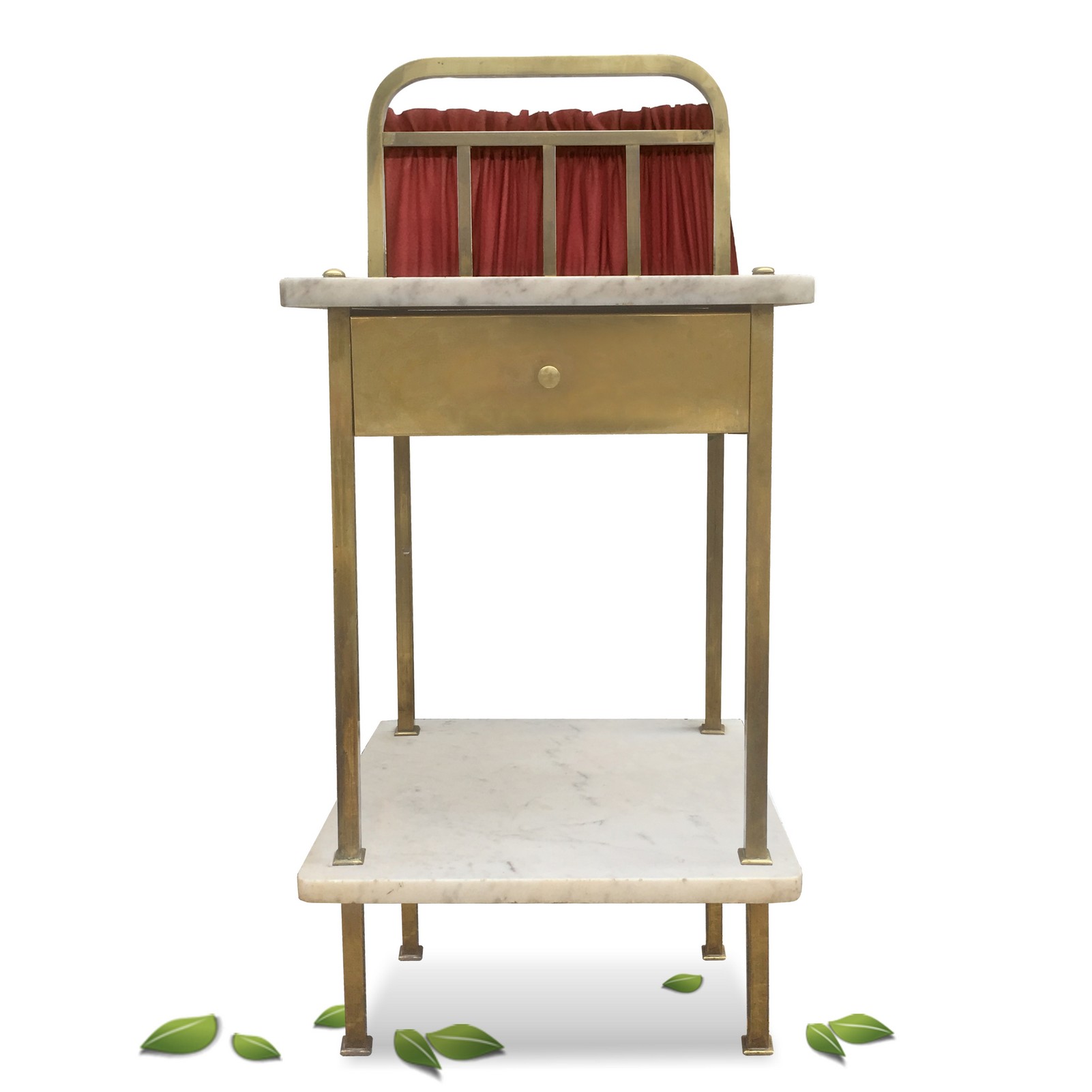 Nachttisch antik Jugendstil Nachtkasten Marmor Messing mit Vorhanghalter Nachttisch Jugendstil Messing Bett Schrank