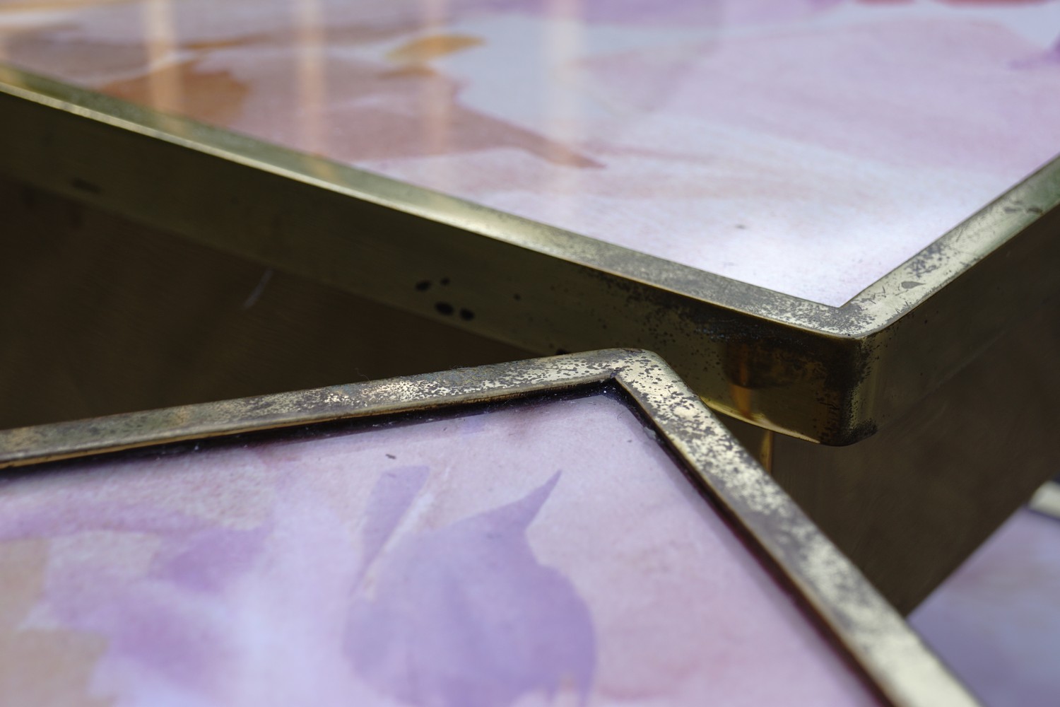 Nachtschrank Messing antik Nachtkasten Kommode Nachttisch golden