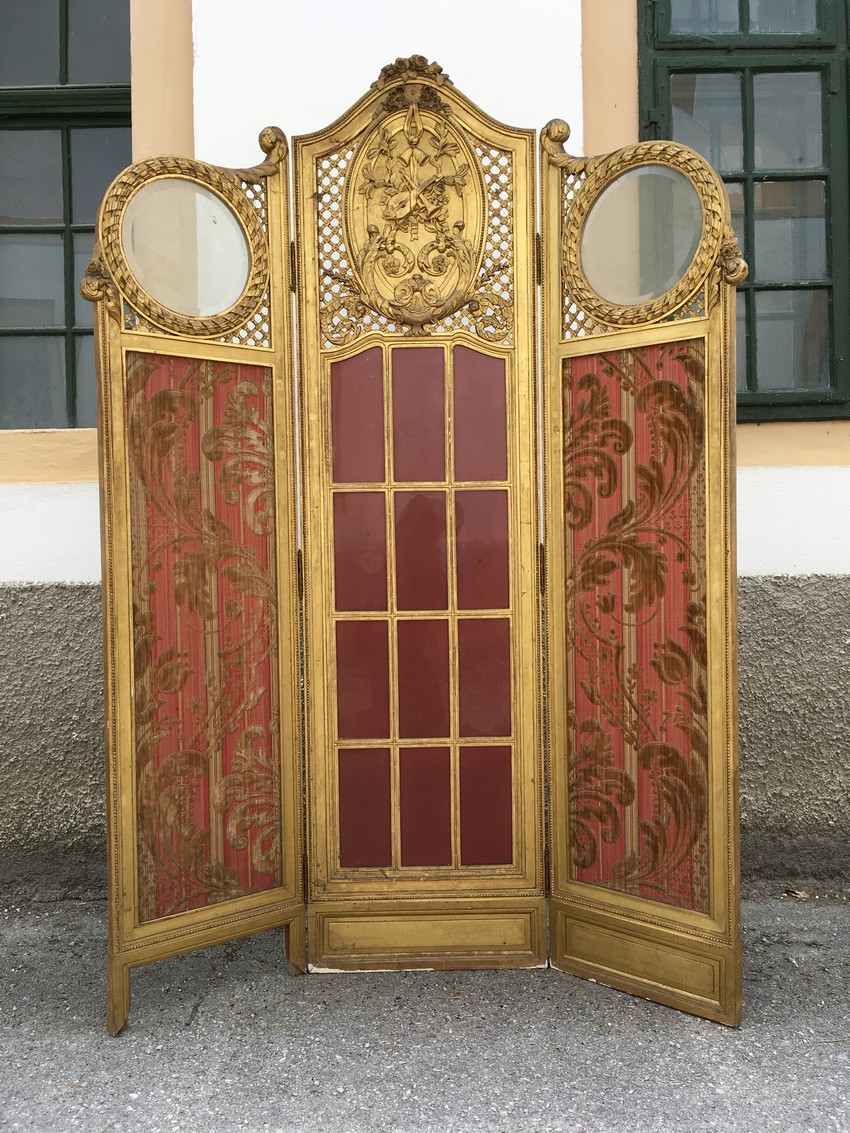 Paravent antik Barock vergoldet antik Möbel Design François de Cuvilliés