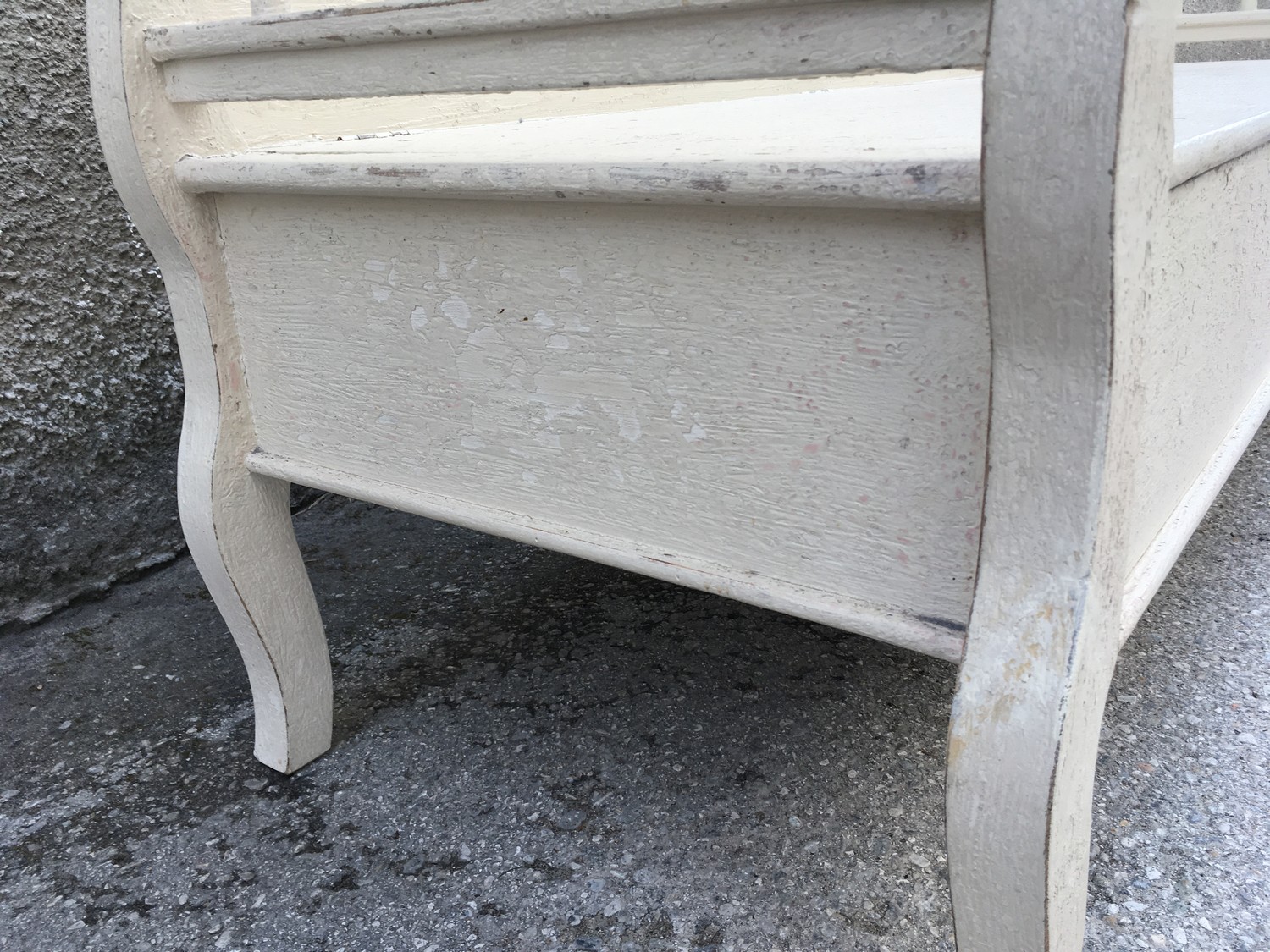 Truhenbank Sitzbank Impressionen Shabby Chic cremefarben Mango massiv