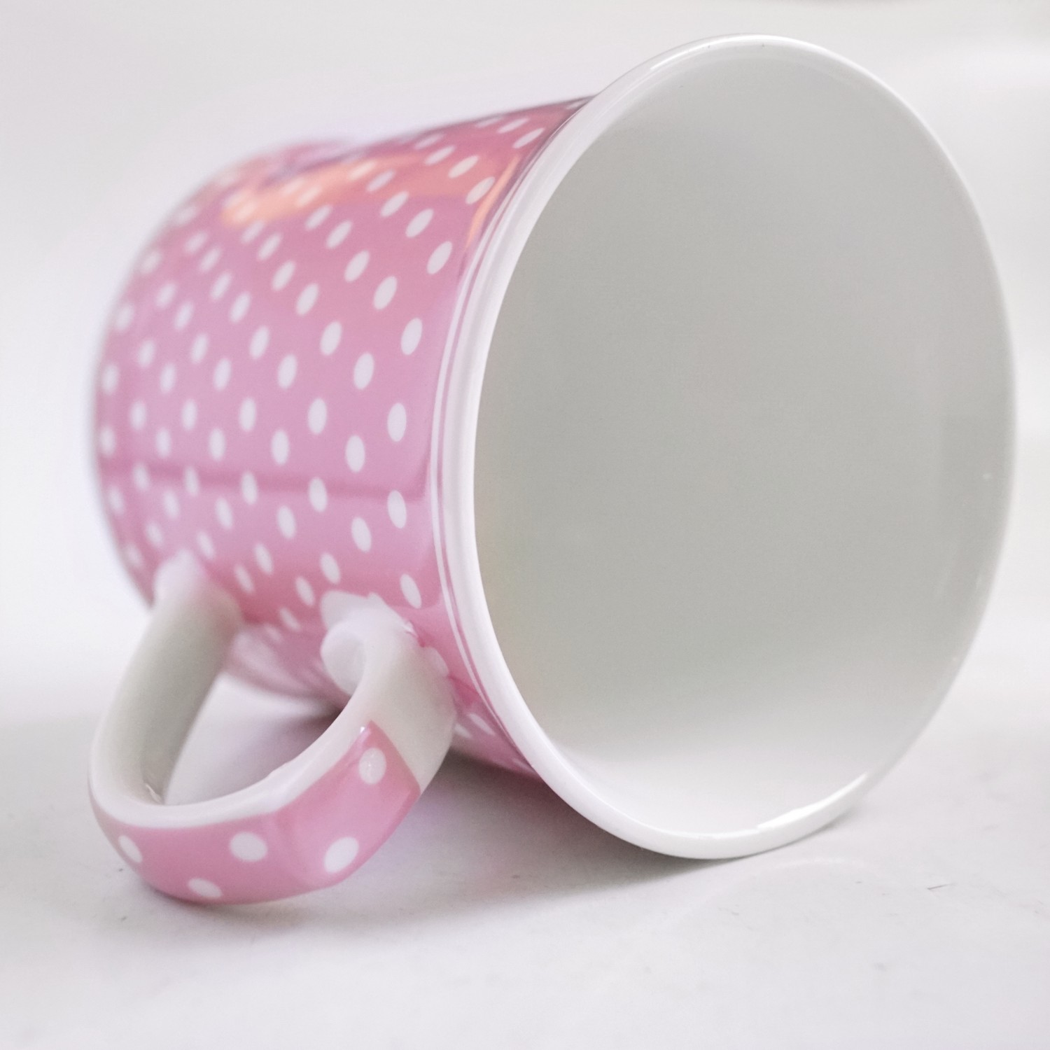 Teetasse Kaffeebecher groß Porzellan Polka Dots pink rosa Isabelle Rose 380 ml