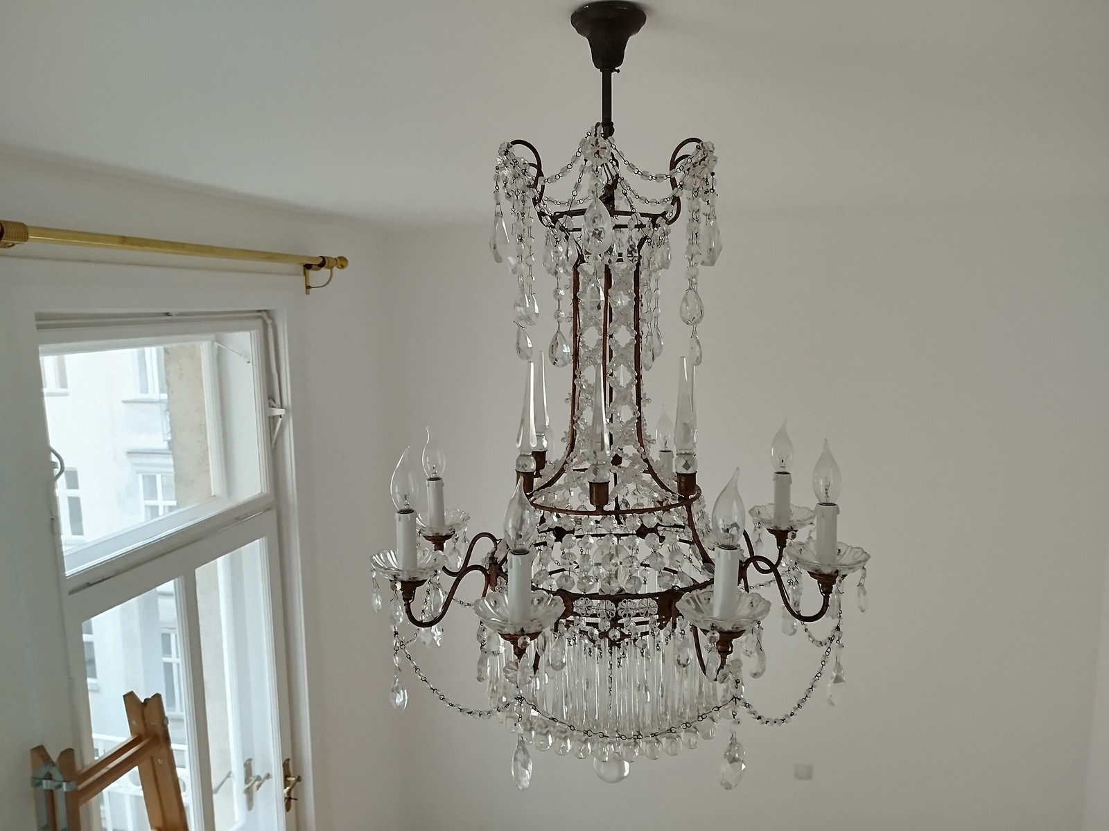 Neoklassizistischer Kronleuchter Kristall Murano Glas Antik Neoklassizistischer Kronleuchter Kristall Murano Glas Antik