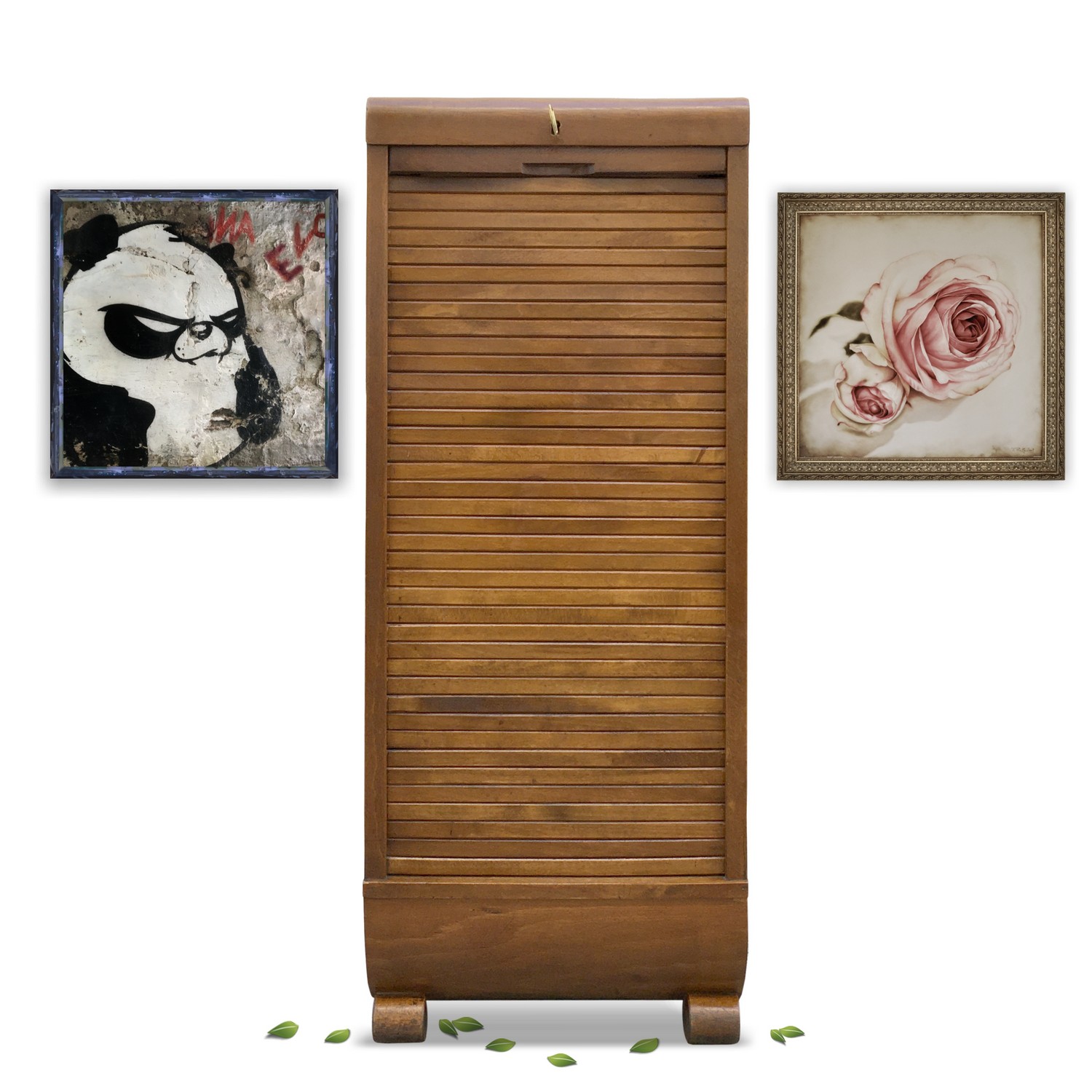 Rollladenschrank antik Artdeco Vollholz Möbel Jugendstil Fächer Laden kaufen