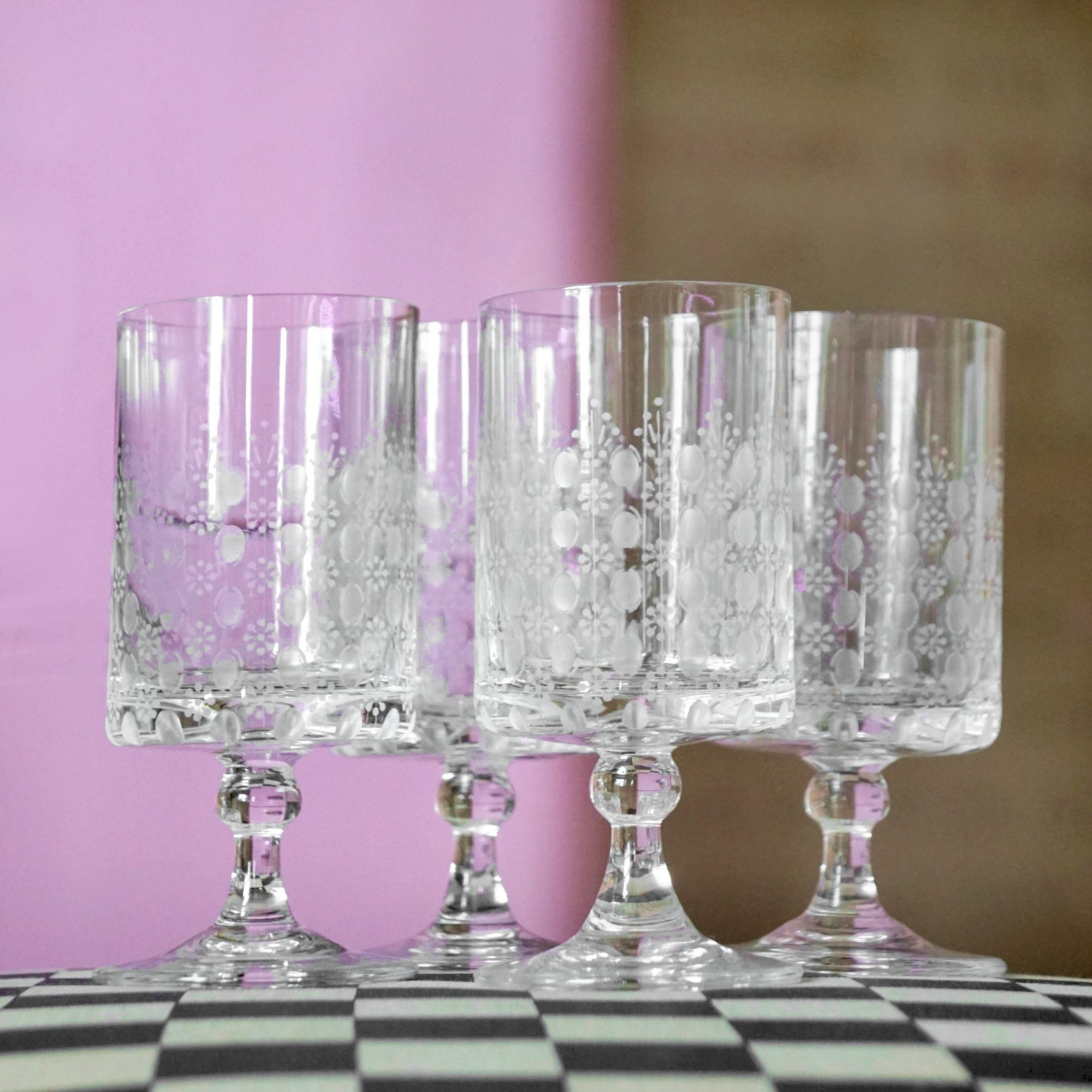 Rosenthal Gläser Bleikristall Wein traumhaftes Set "Romanze" 4 Stk. Björn Wiinblad Rosenthal Gläser Bleikristall Wein traumhaftes Set Romanze