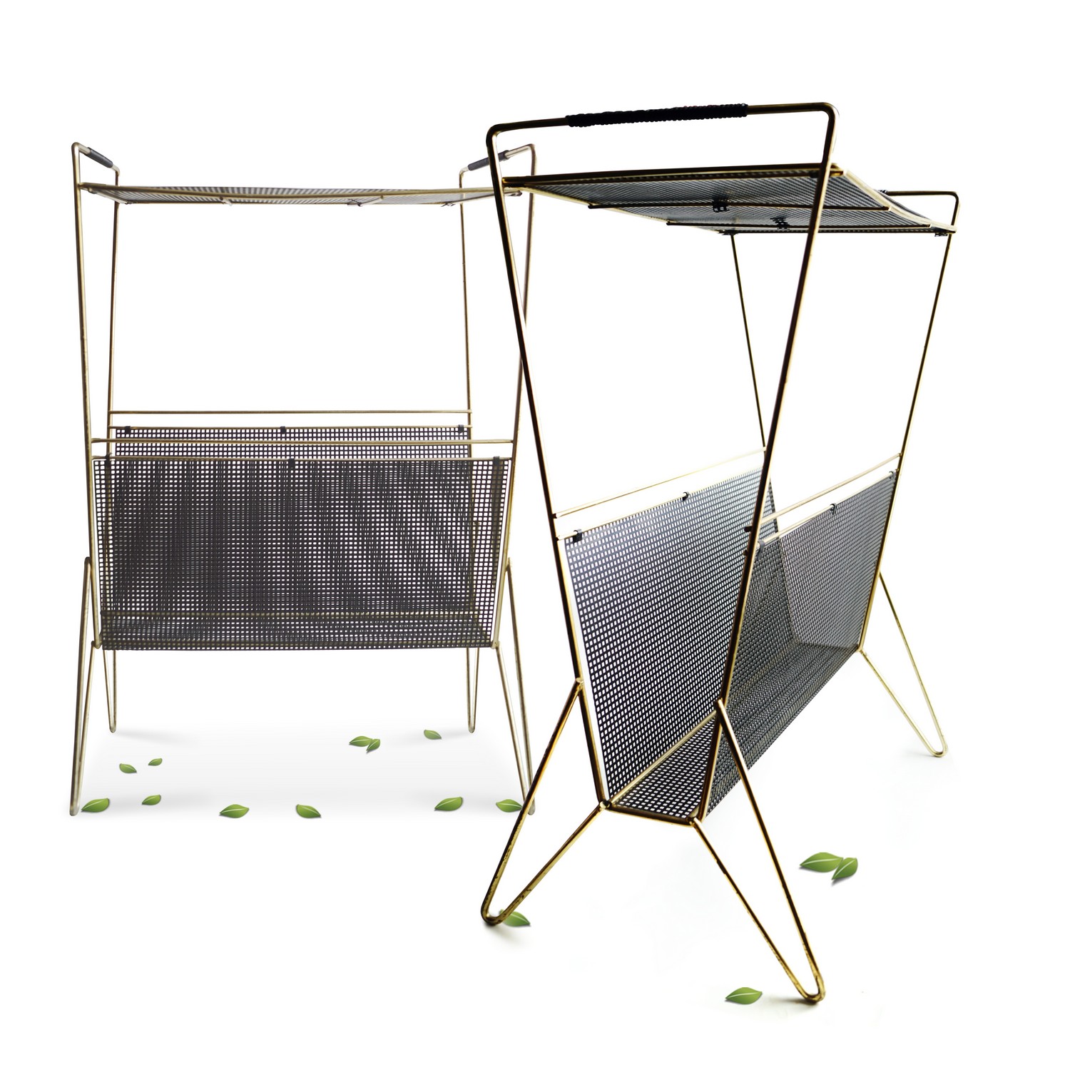 Beistelltisch Retro Metall Midcentury Zeitungstisch noir Industrialdesign