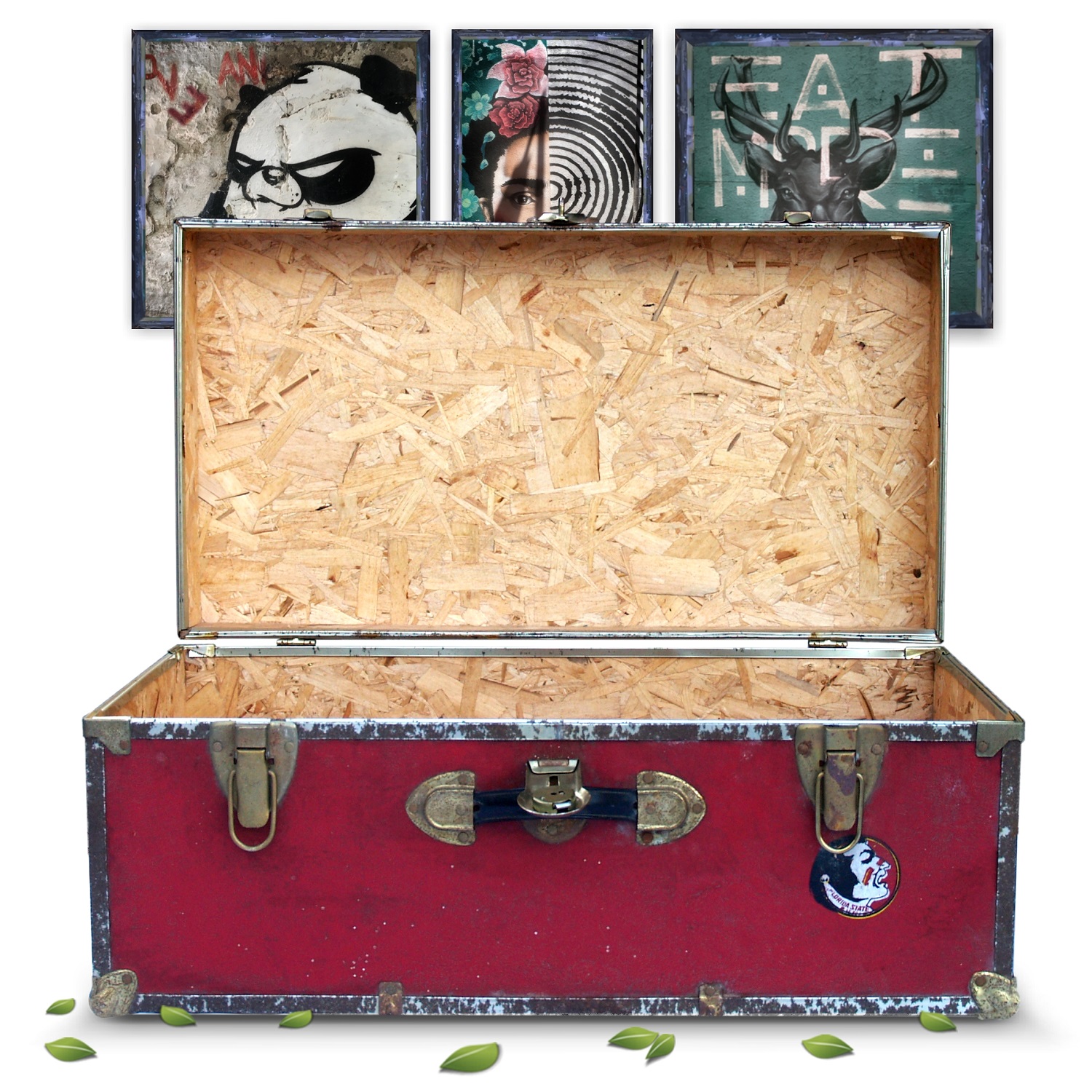Seminoles chest Florida State University Vintage Truhe rot