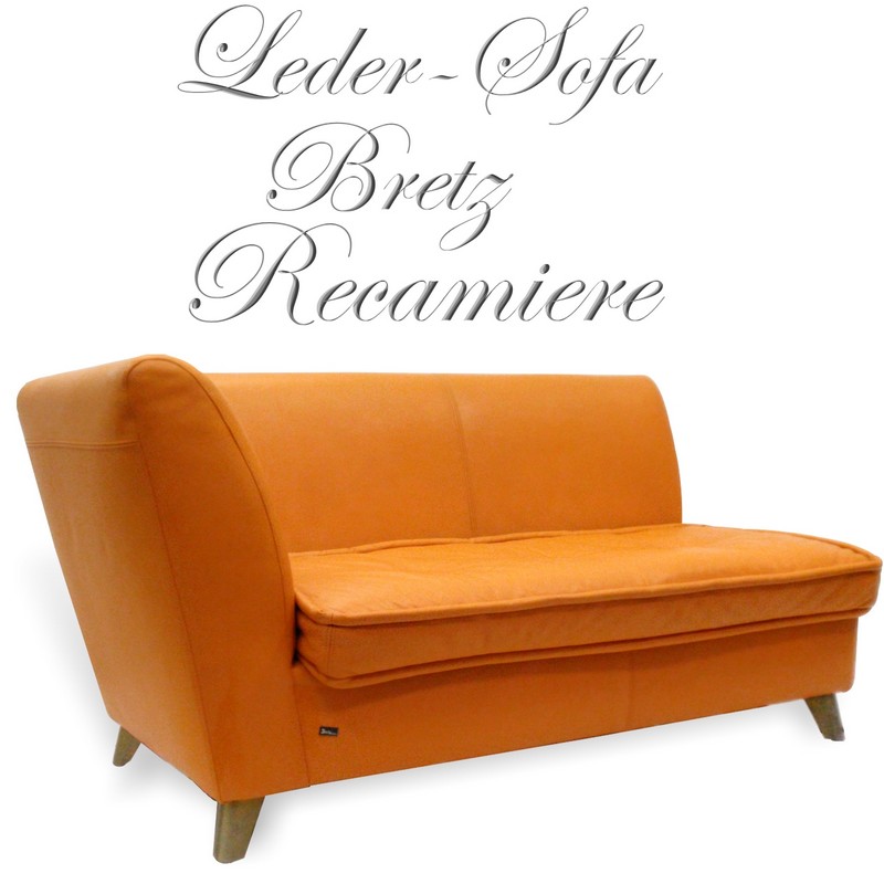 Bretz Sofa Monster orange Ledersofa 2-Sitzer Leder Recamiere Bretz Leder Sofa Recamiere Monster