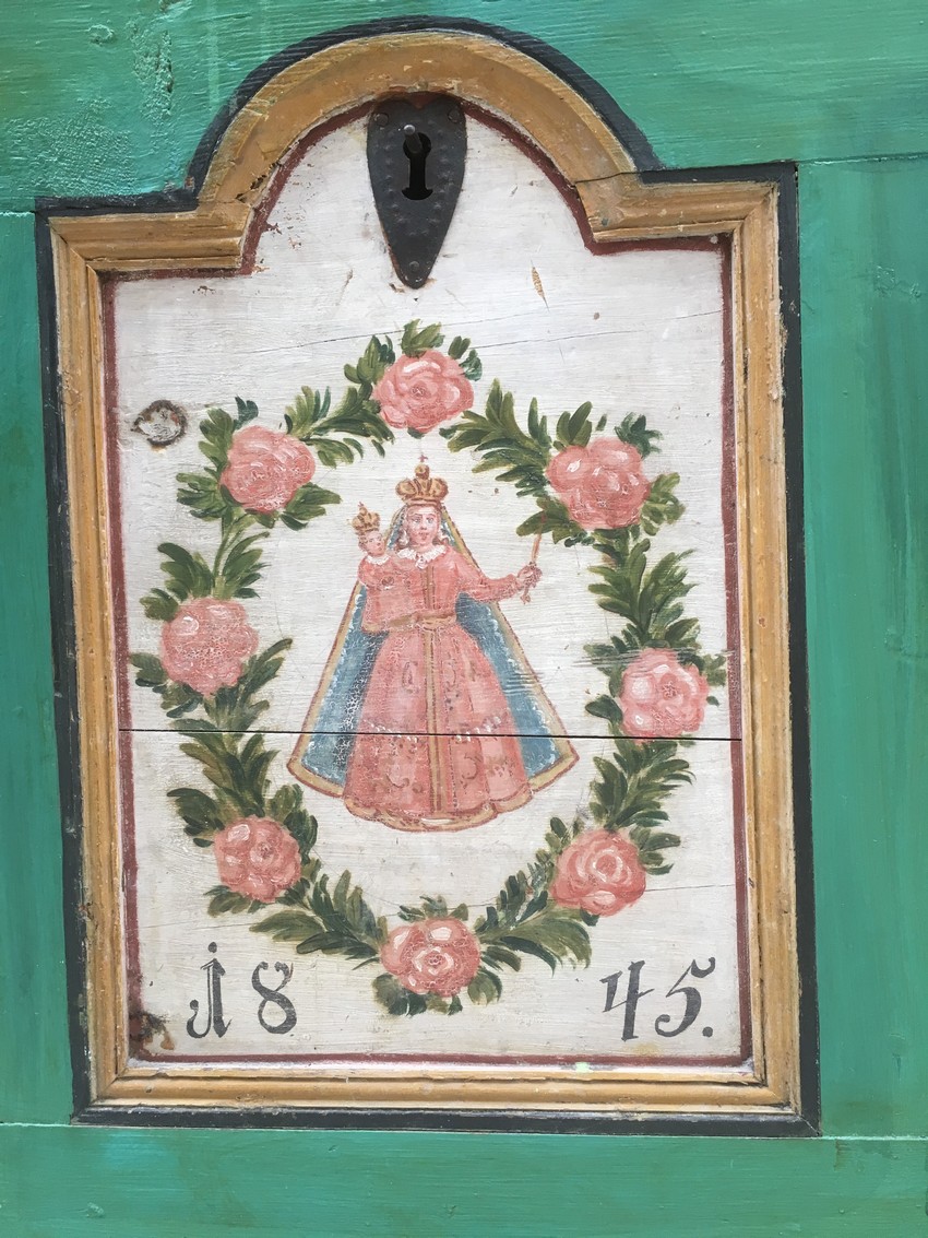 Truhe Heiligenbild antik