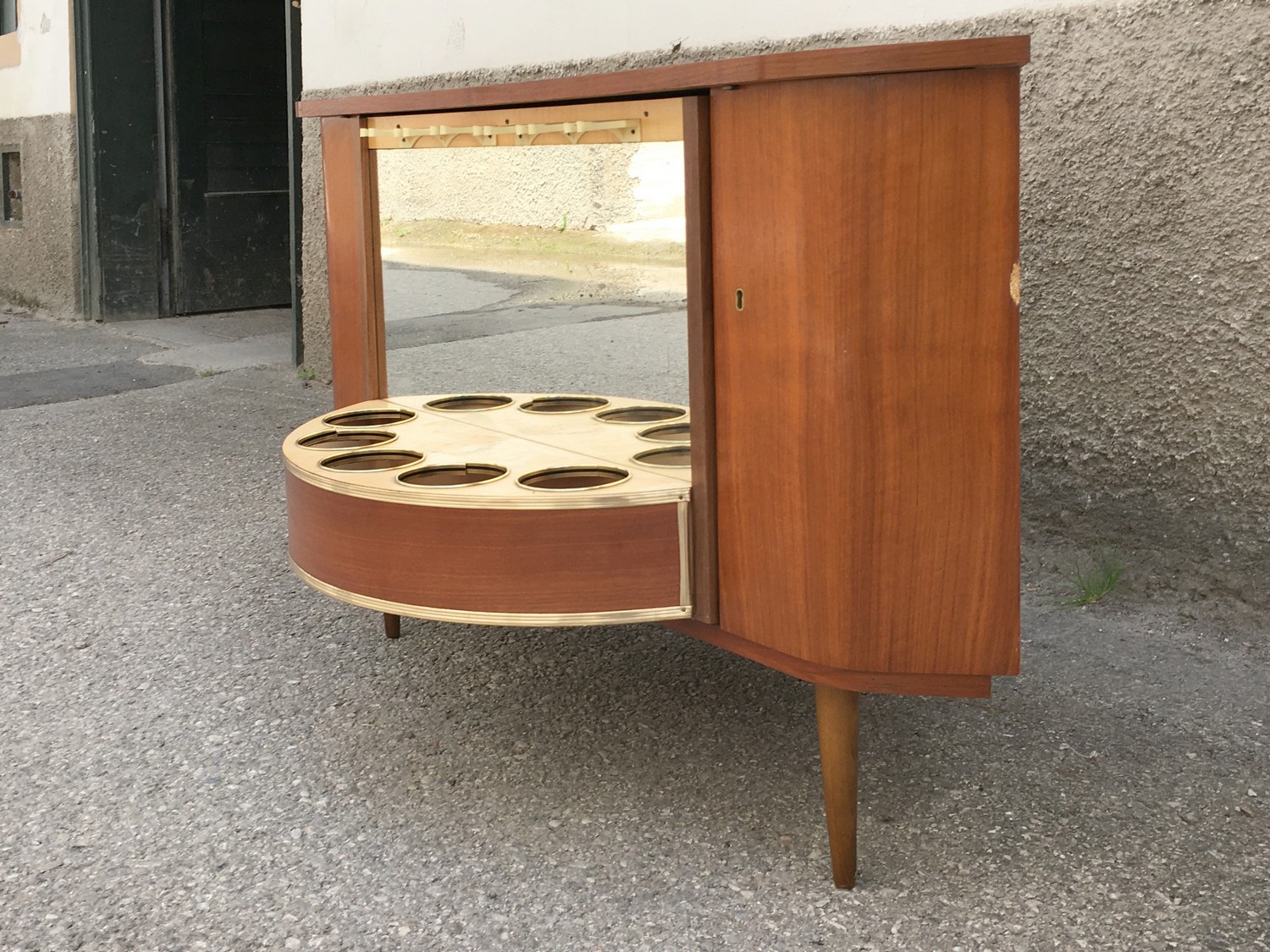 Barschrank Kommode Eckschrank Vintage Drehbar Original Retro