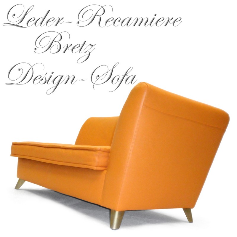 Bretz Sofa Monster orange Ledersofa 2-Sitzer Leder Recamiere Bretz Ledersofa Monster Recamiere