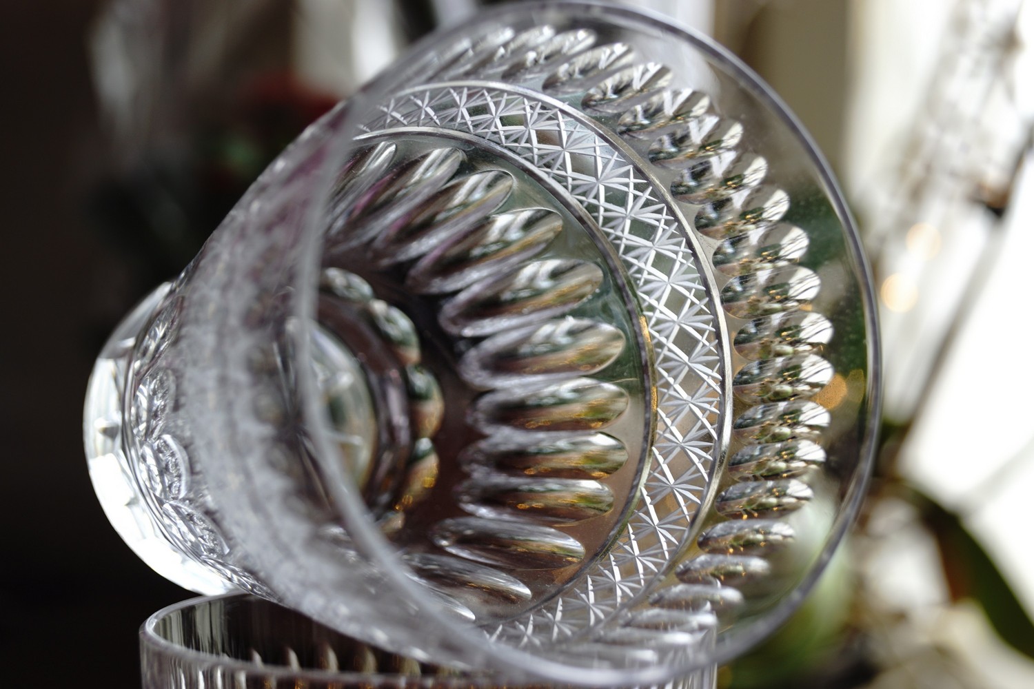 Bleikristall Wassergläser neuwertig Vintage Midcentury geschliffen