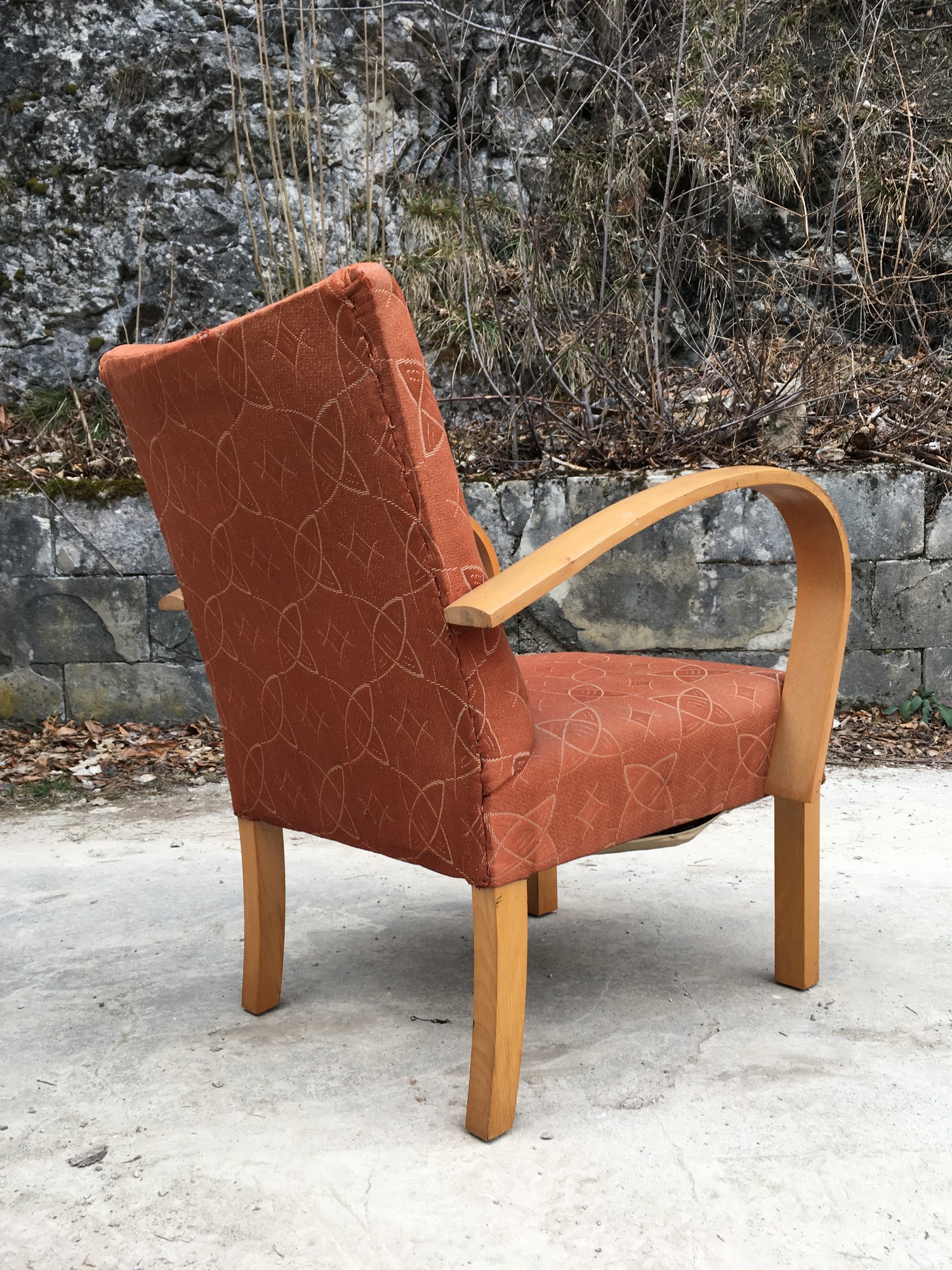 Armlehnstuhl Vintage 1940 Artdeco Sessel Halabala Design Armlehnstuhl