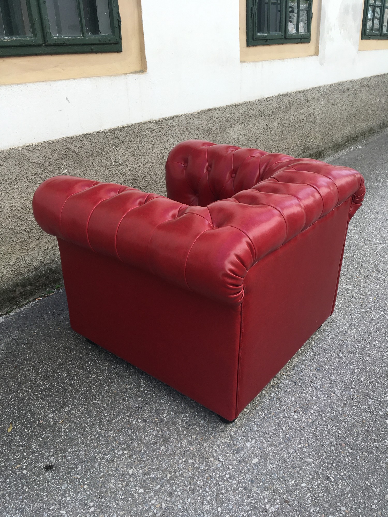 Chesterfield Sessel Clubsessel Stuhl Lederstuhl rot Armlehnstuhl