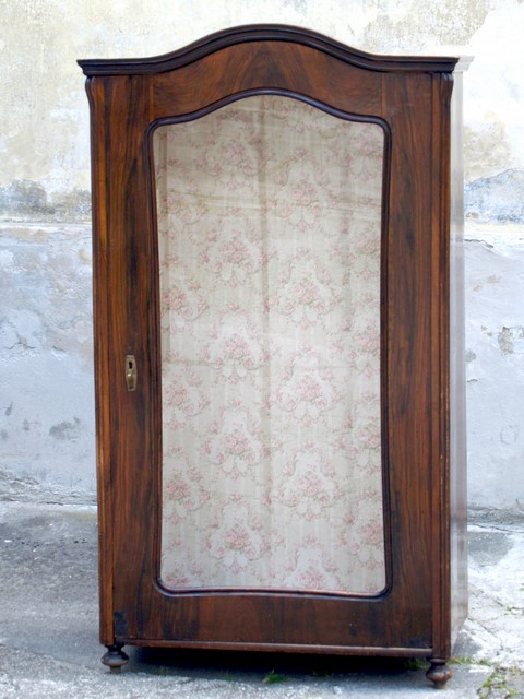 Schrank antik Biedermeier Vitrine Vollholz Geschirrschrank