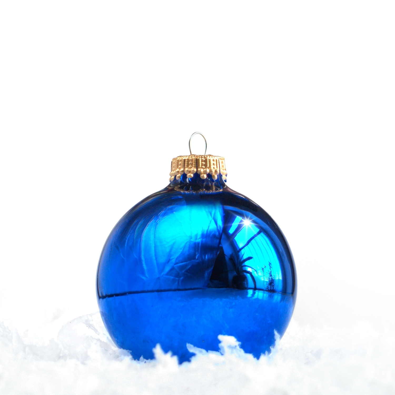Christbaumkugel Lauscha Kugel Glas Glanz-Blau Christbaumkugel blau Glas Handarbeit
