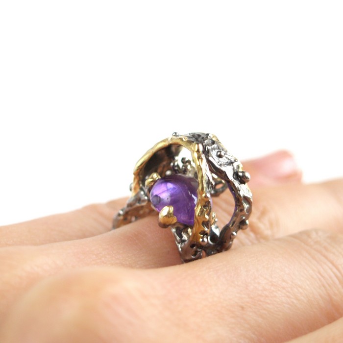 Ring Amethyst Silber