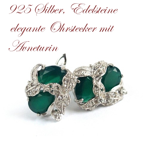 Ohrstecker 925 Silber echte Edelsteine traumhafter Schmuck Aventurin Ohrstecker 925 Silber Aventurin
