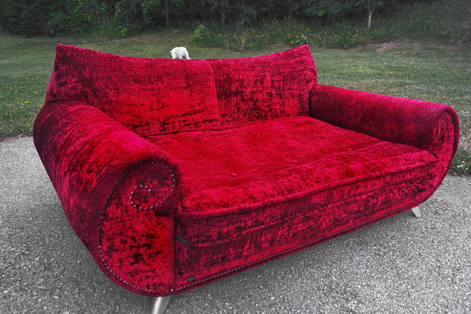 Bretz Gaudi Sofa rot ausziehbar Bettsofa Design