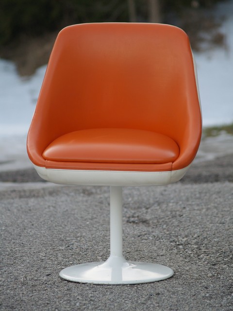 Original 60er- 70er-Jahre Design Sessel Tulpenfuß orange 70er-Jahre Möbel Sessel Tulpenfuß la fonda design
