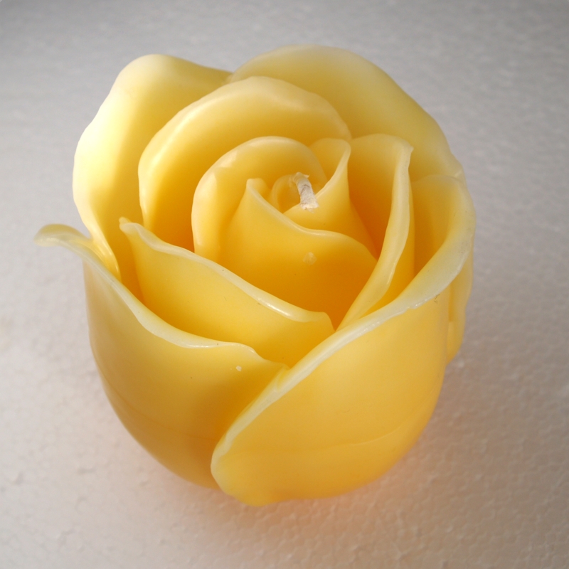 Kerze Tafelkerze Verlobung Hochzeit Festtafel große Rose gelb / dunkelgelb gelb dunkelgelb Rose Kerzen
