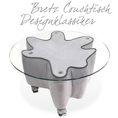 BRETZ Couchtisch KLECKS Designklassiker silber-grauer Tisch silberne Rollenfüße BRETZ Couchtisch KLECKS Designklassiker silber-grauer Tisch silberne Rollenfüße