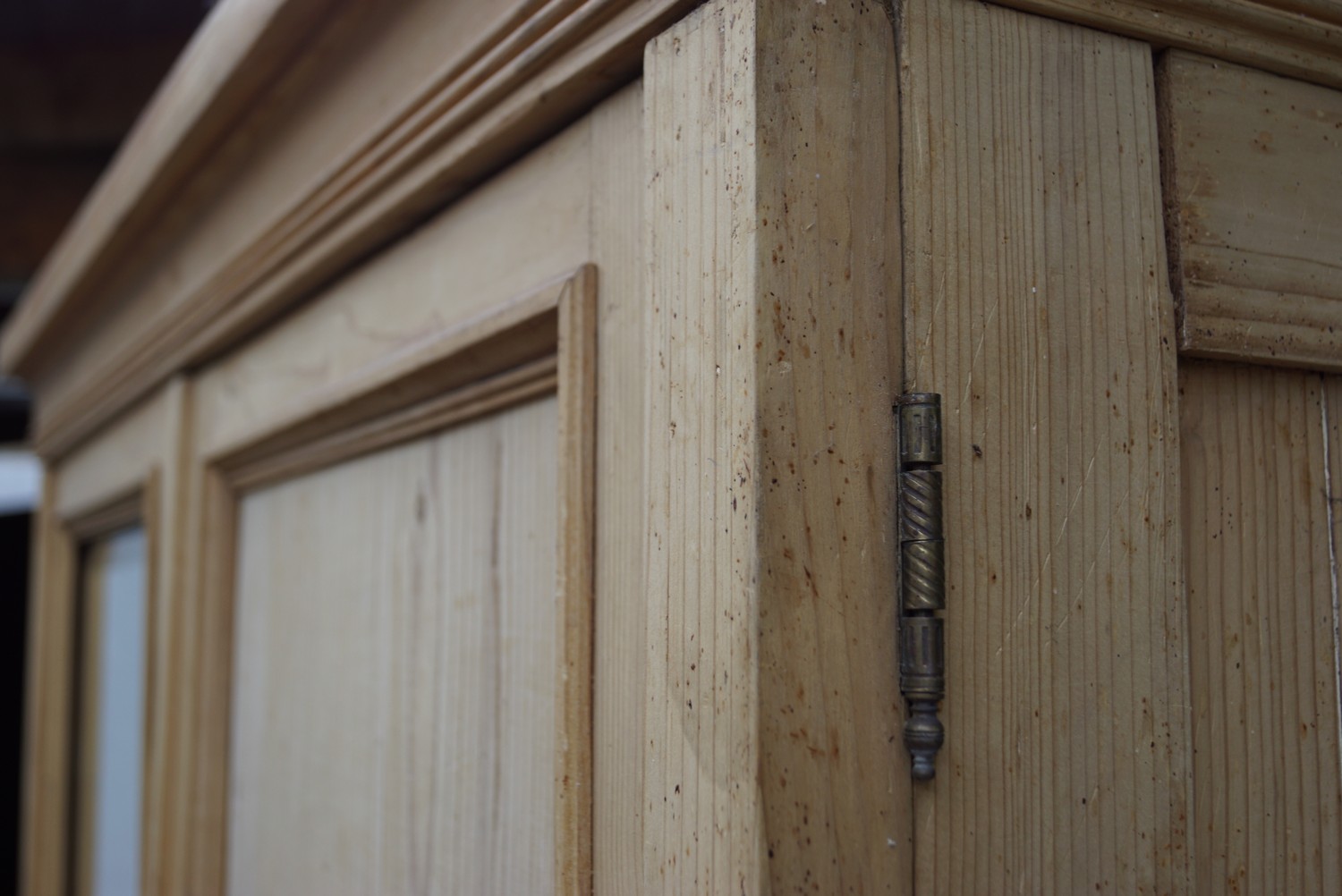 Bauernschrank antik Weichholz Dielenschrank Spiegel Schrank Kasten