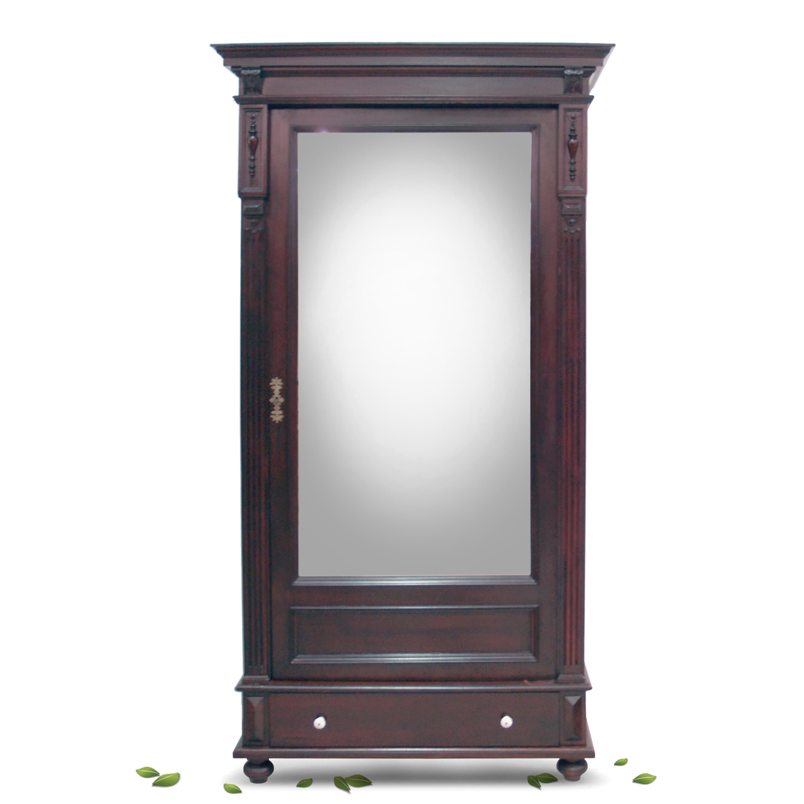 antiker Schrank mit Spiegeltüre Dielenschrank Gründerzeit restauriert