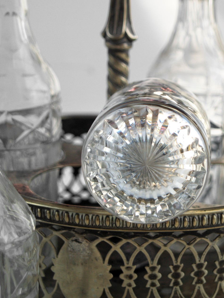 Kristall Menage versilbert