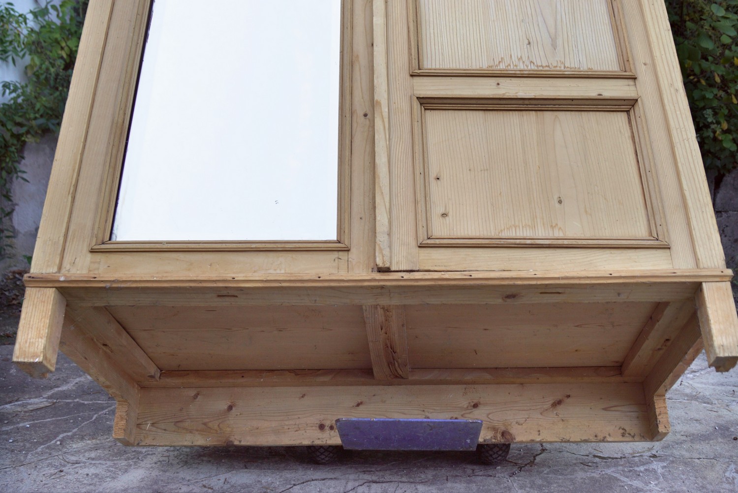 Bauernschrank antik Weichholz Dielenschrank Spiegel Schrank Kasten Bauernmöbel Garderobe