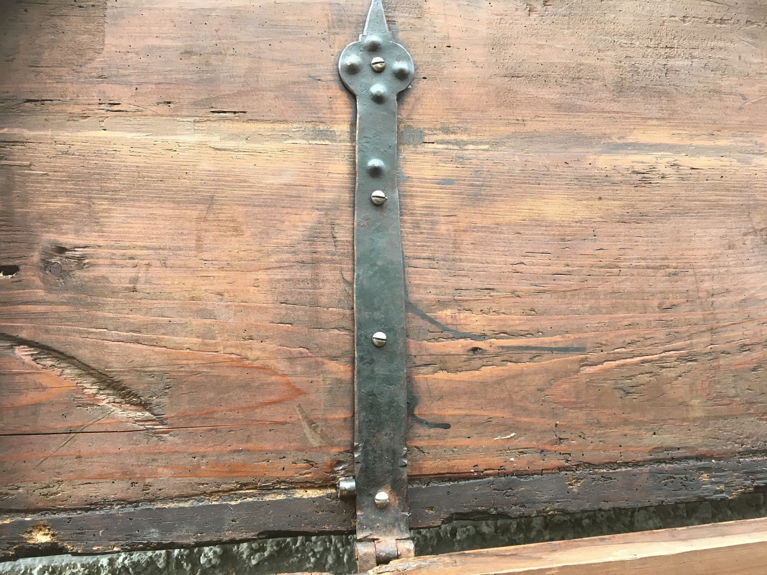 Bauerntruhe handbemalt Truhe provinziell antik 19. Jhdt. gross Weichholz massiv