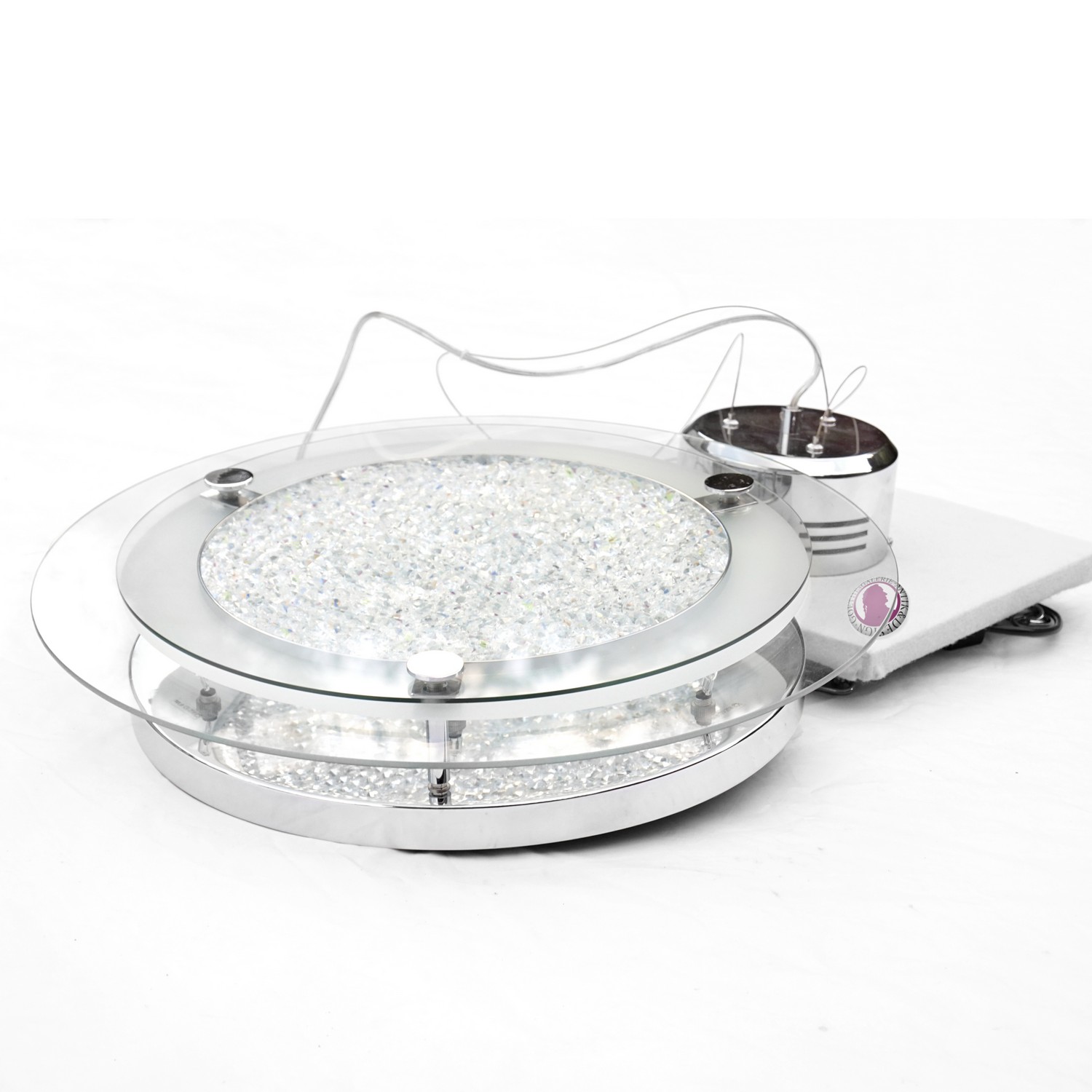 Luster Orion Wien Hängelampe funkelnder Bleikristall Leuchter Chrom "clia" Leuchter Bleikristalle gefüllt Clia Orion Wien Hängelampe Chrom Pendellampe Glas modern befüllt Crystals