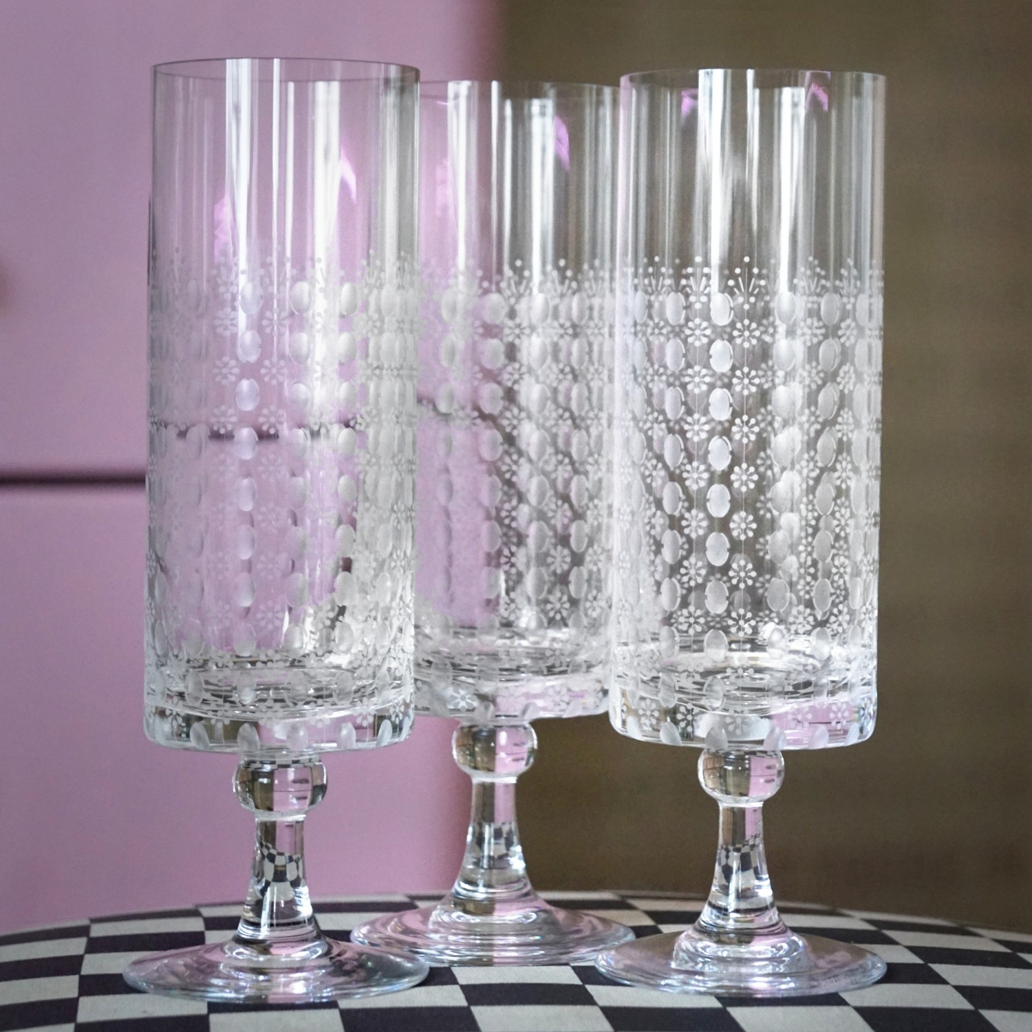 Rosenthal Glas Bierglas Set 6 Stk. Bleikristall neuwertig Romanze Björn Wiinblad