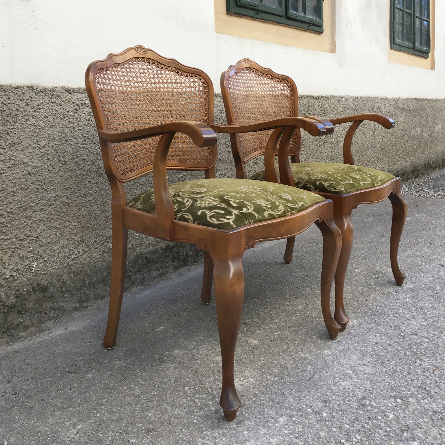 Armlehnstuhl Stuhl Sessel Barockstil Wiener Geflecht Armlehnsessel Vintage