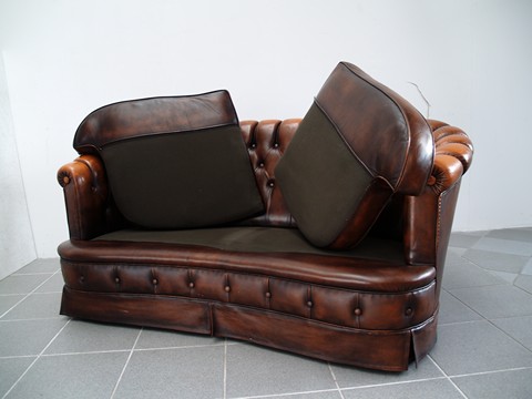 Chestefield Sofa Leder braun