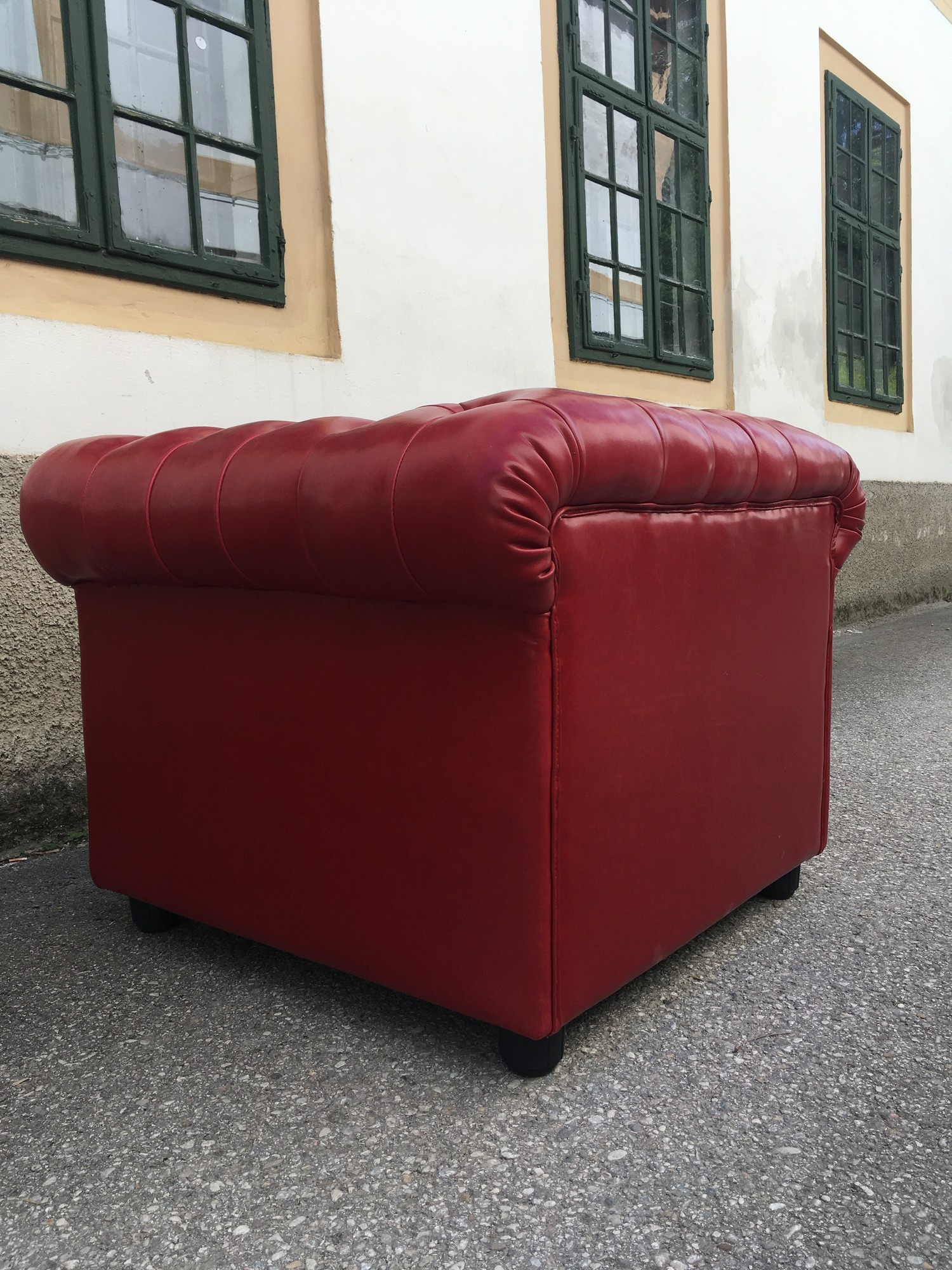 Chesterfield Sessel Clubsessel Stuhl Lederstuhl rot Armlehnstuhl