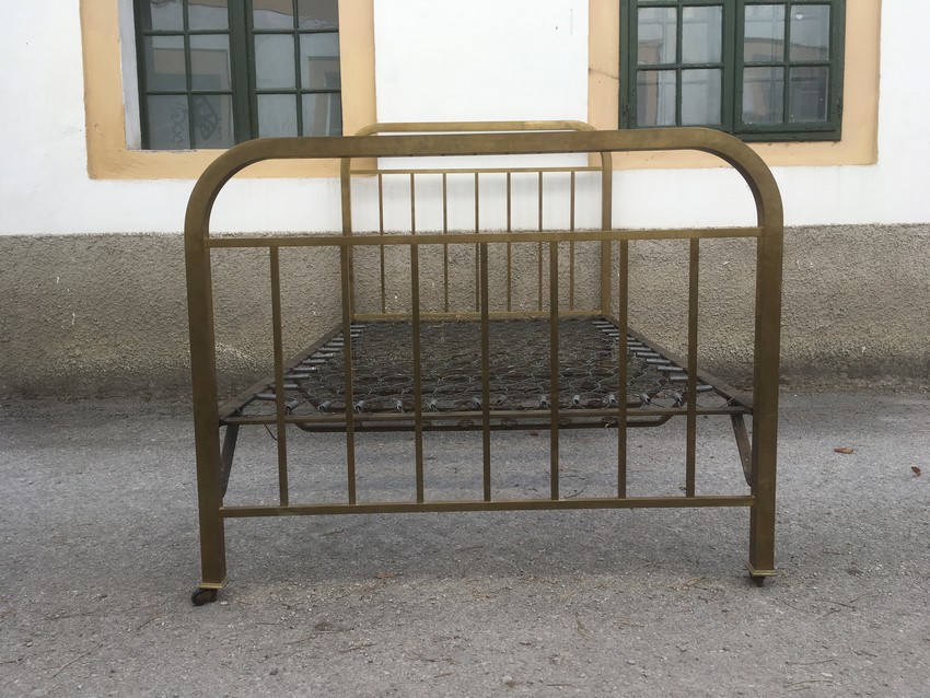 Bett Jugendstil Messing 120x200