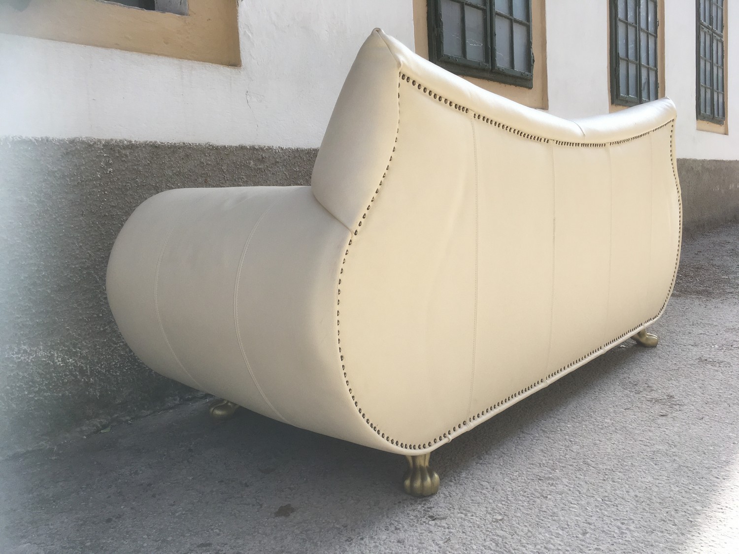 Bretz Sofa creme beige Leder gebraucht Gaudi Ledersofa Barock Löwentatzen gold