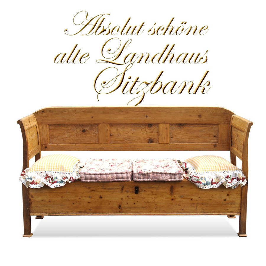 antike Truhenbank Naturholz