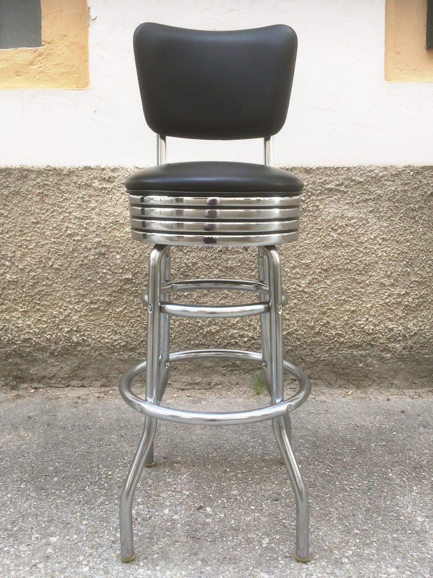 Barhocker American Stahlrohr Retro Rockabilly Lehne Diner 50s Stuhl