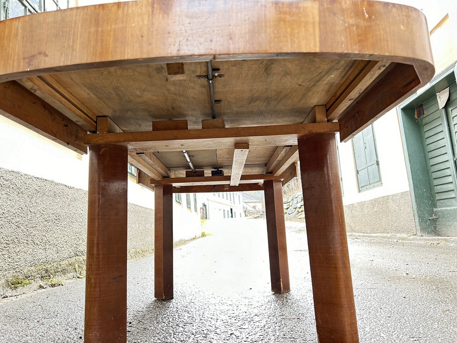 artdeco tisch antik ausziehbar nuss art deco Speisetisch massivholz antiquität brutalistisch