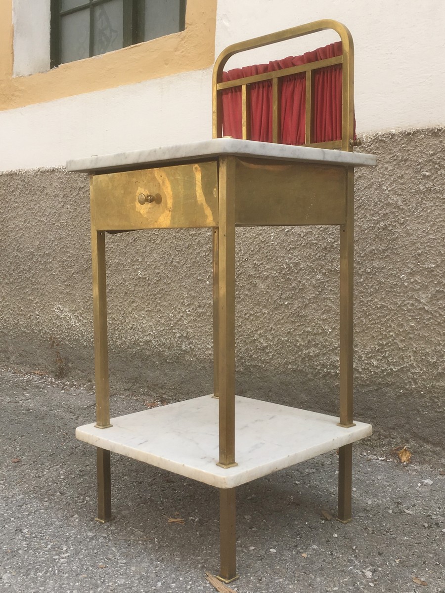 Nachttisch Jugendstil Messing Bett Schrank