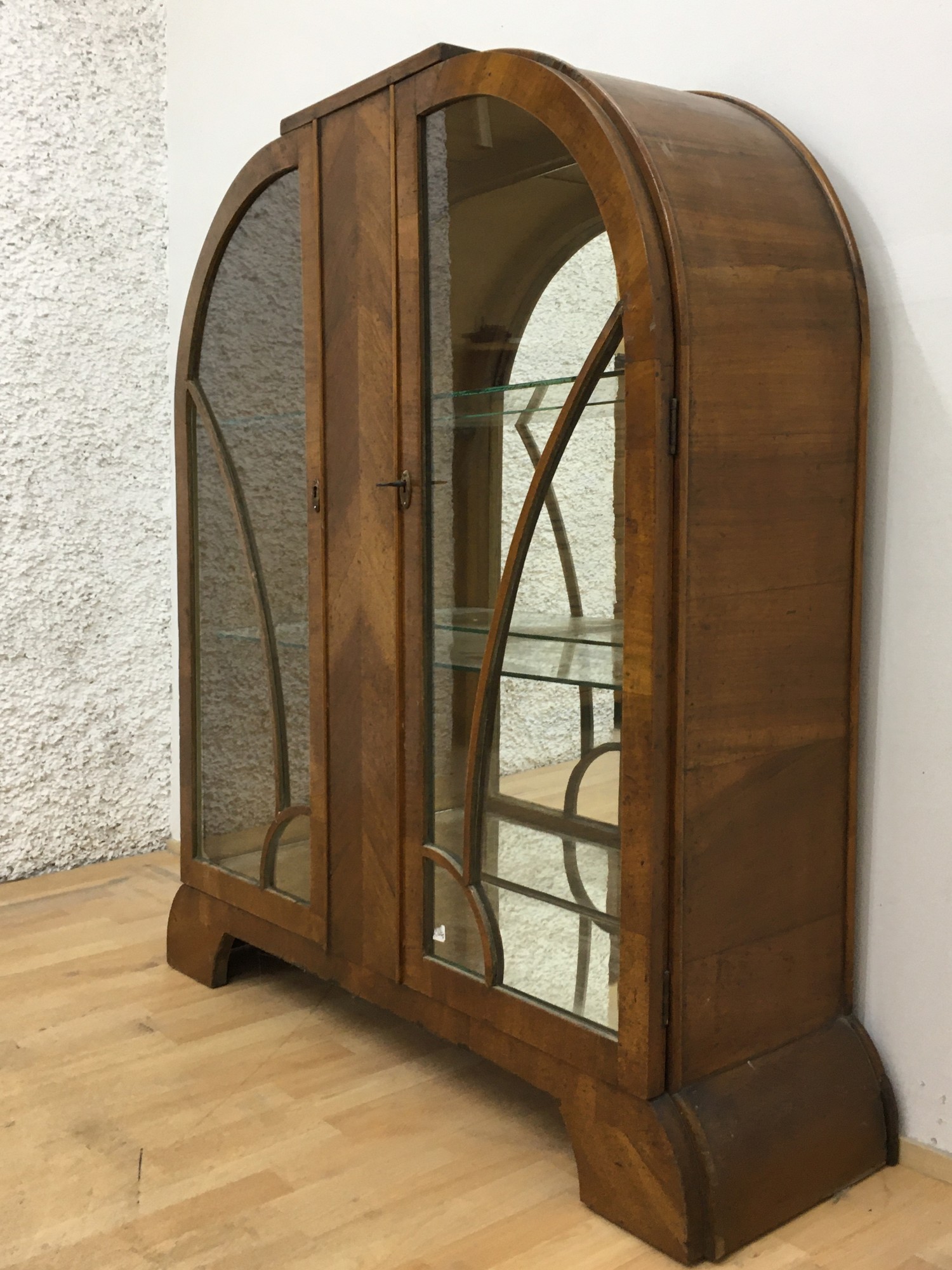 Schrank Art Deco antik Möbel Spiegel Vollholz