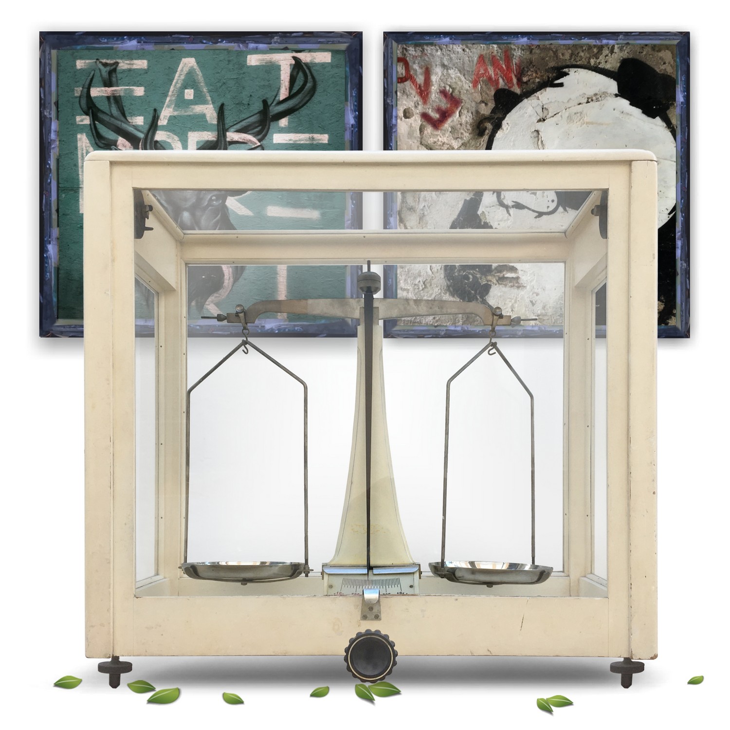 Apothekerwaage Feinwaage Waage Glaskasten Vintage Original Apothekerwaage Feinwaage Waage Glaskasten Vintage Original