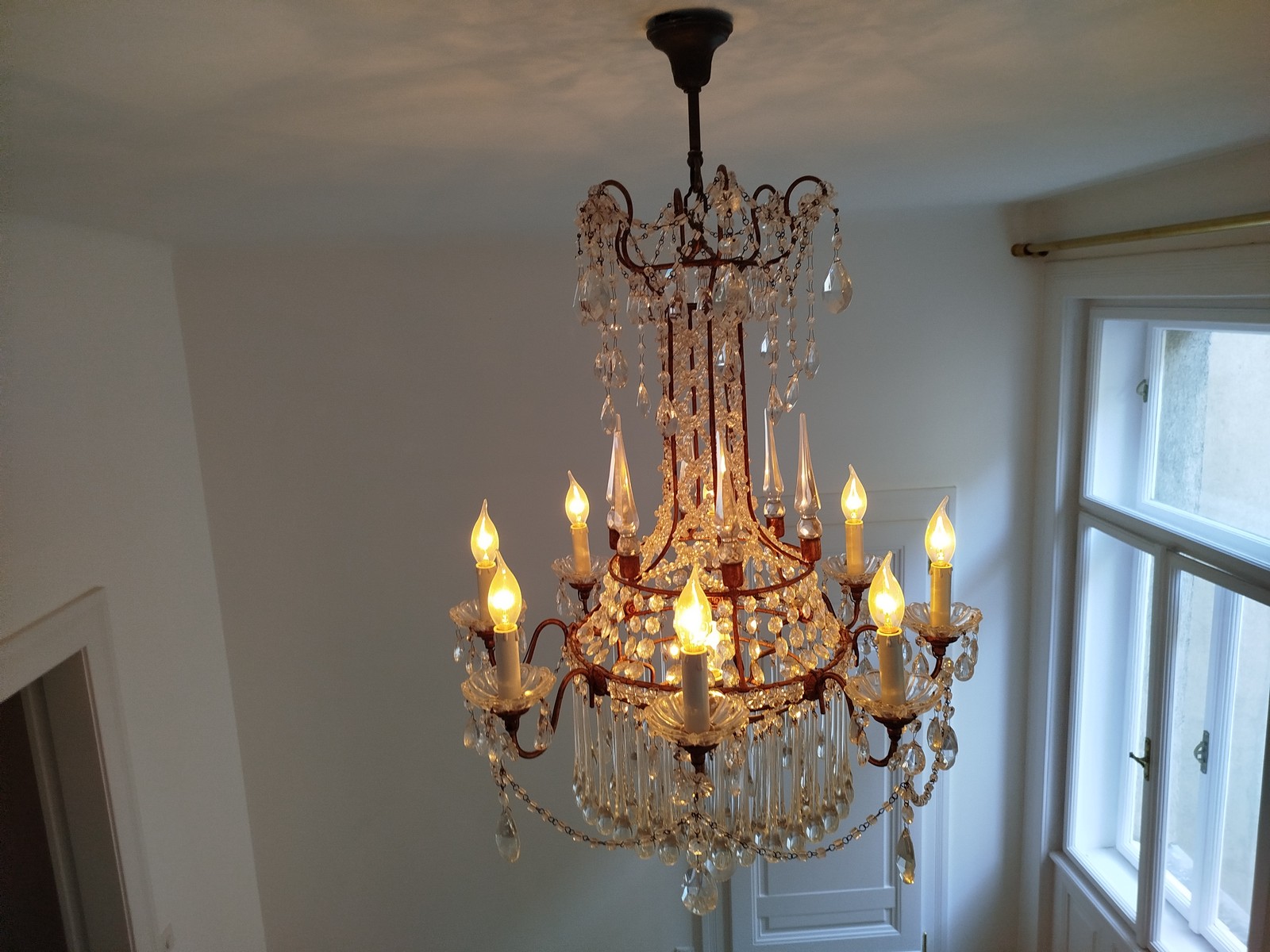 Neoklassizistischer Kronleuchter Kristall Murano Glas Antik Neoklassizistischer Kronleuchter Kristall Murano Glas Antik