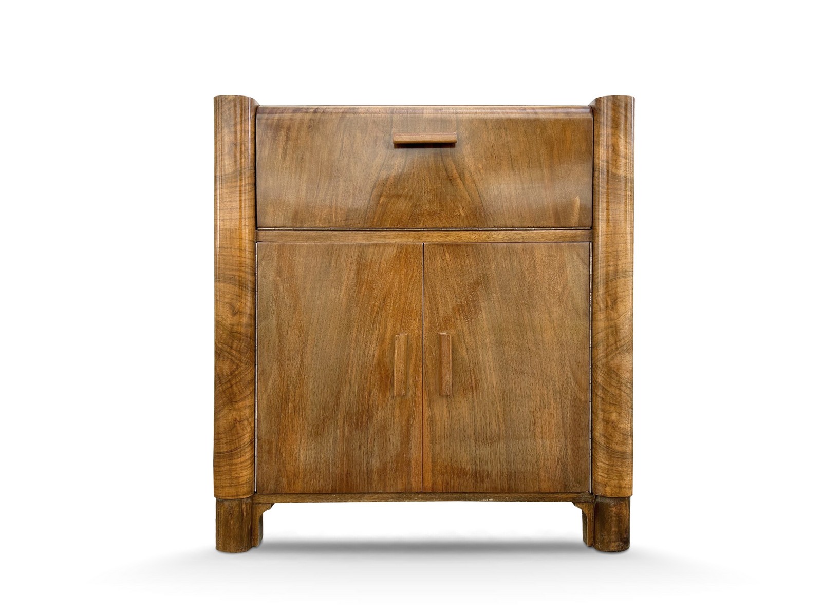 antiker Musikschrank 1940er-Jahre Antiquität Kommode Artdeco Plattenspielerschrank Vintage Design Brutalismus Holz Furnier