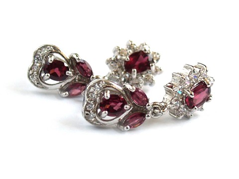 Ohrstecker 925 Silber echte Edelsteine traumhafter Schmuck Rhodolith Rhodolith Ohrstecker Silber 925 Schmuck