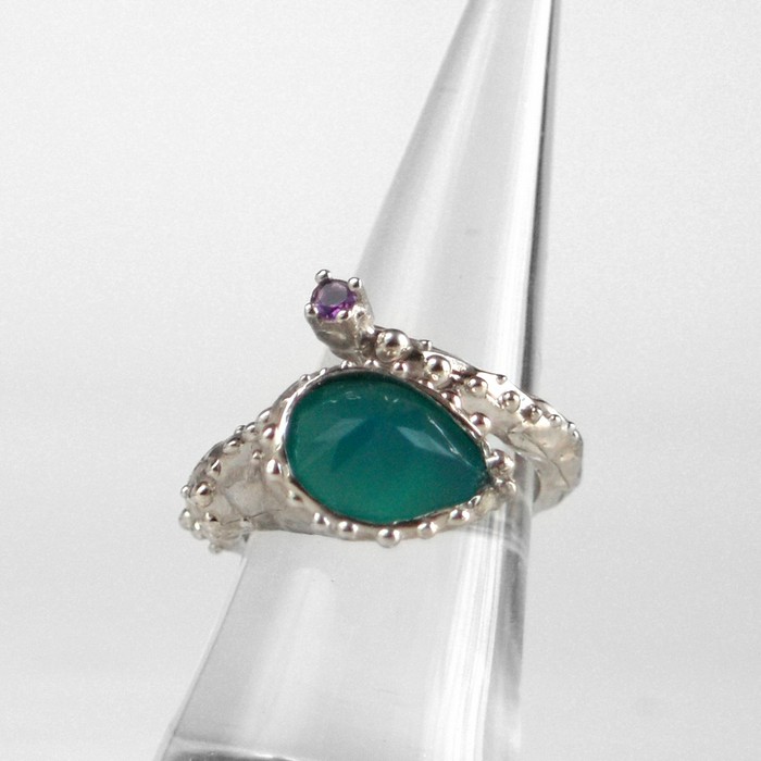 Ring Silber Edelstein grün 925