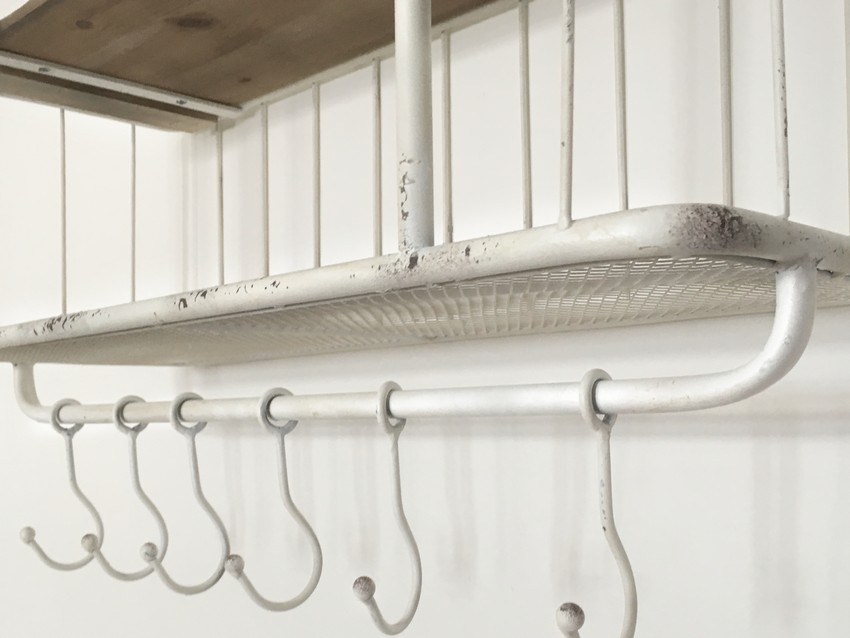 Regal Eisenregal Küchenschrank weiß Holz Metall Industrial-Style